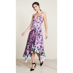 Fleur du Mal Silk Handkerchief Floral Dress Size 2 Asymmetrical Hem